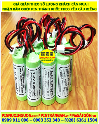 Pin đèn Exit thoát hiểm 1.2v-800mAh, Pin đèn sự cố khẩn cấp 1.2v 800mAh, Pin sạc NiMh 1.2v-AA800mAh